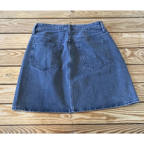 NWT Madewell Rigid Denim A-Line Skirt Size 26 Women’s Black - Picture 2 of 8
